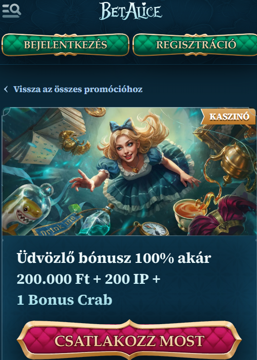 Aktuális ajánlatok a BetAlice-en